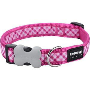 Obojek RD GINGHAM HOT PINK - 1,5/24-36cm