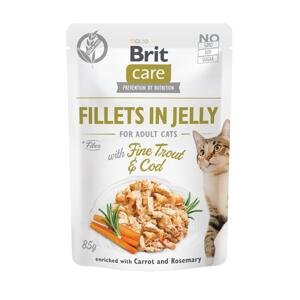 Brit Care Cat Fillets in Jelly with Fine Trout & Cod  - 1 x 85g  / expirace 20.6.2024