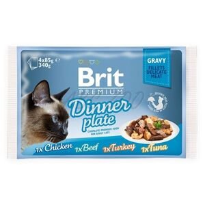 Brit Premium Cat Filletky  in Gravy Dinner Plate   - 4 x 85g