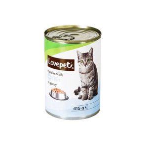 Lovepet konzerva pro kočky RYBÍ - 24 x 415g