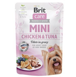 BRIT CARE dog MINI kapsa  ADULT chicken/tuna - 85g / expirace 31.3.2024