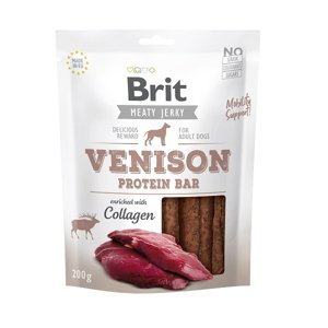 BRIT meaty jerky  VENISON protein bar  - 80g / expirace 12.9.2024