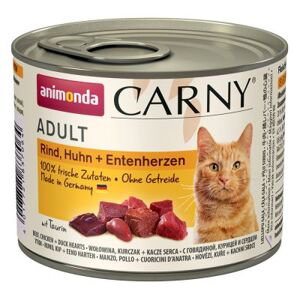 ANIMONDA cat konzerva CARNY hovězí/kuře/kachní srdce - 200g