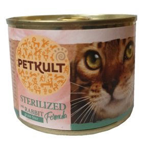 Petkult  cat konz. STERILISED  králík - 185g