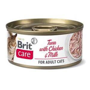 BRIT CARE cat konz. ADULT  TUNA/chicken/milk - 70g