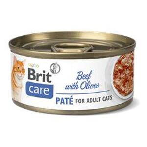 BRIT CARE cat konz. ADULT  BEEF paté/olives - 10 x 70g / expirace 06/2024