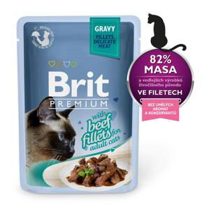 BRIT cat  kapsa  FILLETS šťáva 85g - hovězí - 24 x 85g / expirace 14.6.2024