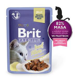 BRIT cat  kapsa  FILLETS želé 85g - Losos - 85g / expirace 14.6.2024