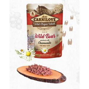 CARNILOVE cat kapsa ADULT WILD Boar/chamomile - 24 x 85g