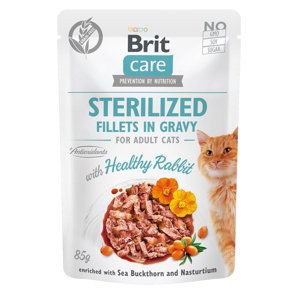 BRIT CARE cat kapsa STERILISED  HEATHY rabbit - 85g