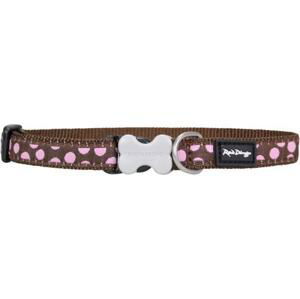 Obojek RD Pink Spots on Brown - 2,5/41-63cm