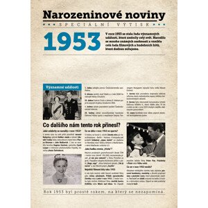 Narozeninové noviny 1953 s vlastním textem a fotografií, S textem