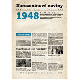 Narozeninové noviny 1948 s vlastním textem a fotografií, S textem