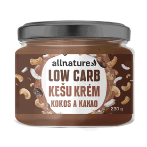 Allnature Kešu krém LOW carb -  kokos a kakao (220 g) - bohatý na vitamíny a zdravé tuky