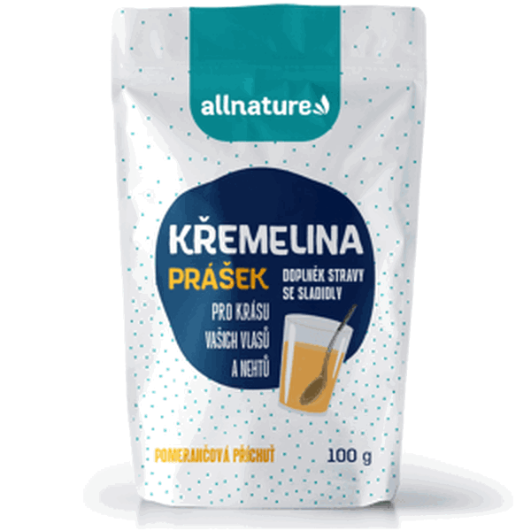 Allnature Křemelina - příchuť pomeranč (100 g) - pro krásnou pleť, vlasy a nehty