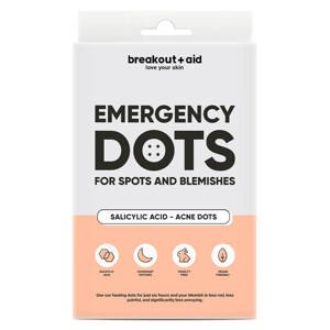 Breakout+aid Náplasti na akné s kyselinou salicylovou Emergency Dots 72 ks