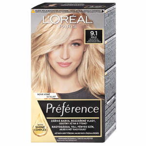 L´Oréal Paris Permanentní barva na vlasy Préférence 9.12 Studená velmi světlá blond