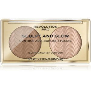 Revolution PRO Konturovací paletka Sculpt and Glow Desert Sky PRO (Contour And Highlight Palete) 4 g