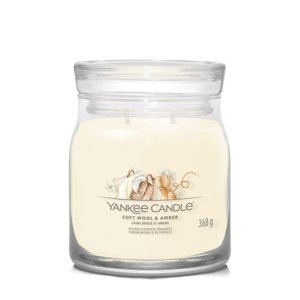 Yankee Candle Aromatická svíčka Signature sklo střední Soft Wool & Amber 368 g