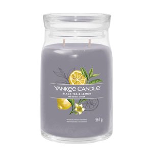 Yankee Candle Aromatická svíčka Signature sklo velké Black Tea & Lemon 567 g