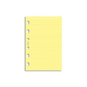 Filofax papír linkovaný žlutý, 20 listů - kapesní