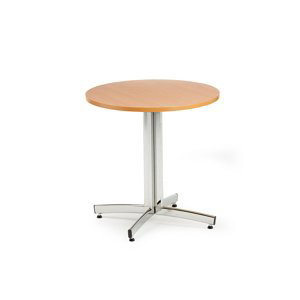 Kulatý stůl SANNA, Ø700x720 mm, chrom/buk