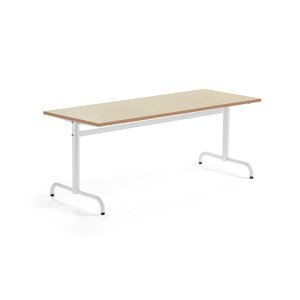 Stůl PLURAL, 1800x700x720 mm, linoleum, béžová, bílá