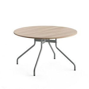 Stůl AROUND, Ø1200 mm, stříbrná, dub