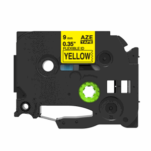 Tonery Náplně Kompatibilní páska Brother TZ-FX621/TZe-FX621, 9mm x 8m, flexi, černý tisk/žlutý podklad