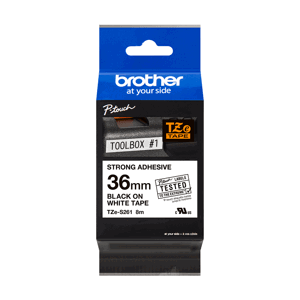 Páska do tiskárny štítků Brother TZ-S261, 36mm, černý tisk/bílý podklad, extrémn