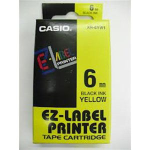 Tonery Náplně Páska Casio XR-6YW1 (Černý tisk/žlutý podklad) (6mm)