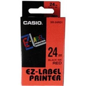 Tonery Náplně Páska Casio XR-24RD1 (Černý tisk/červený podklad) (24mm)