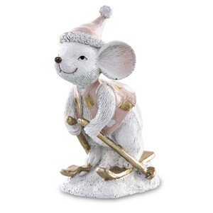 Vánoční dekorace - Myš na lyžích