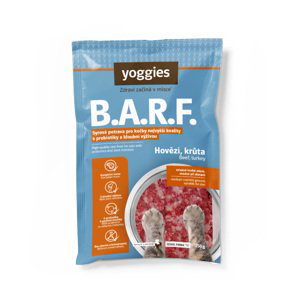 1,5kg Yoggies B.A.R.F. Hovězí a krůtí komplet s brusinkami a konopným olejem s probiotiky a kloubní výživou