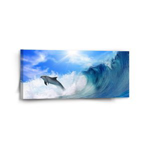 Obraz Delfíni ve vlnách - 110x50 cm