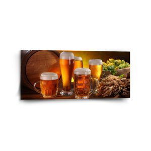 Obraz Sklenice s pivem - 110x50 cm