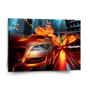 Obraz Auto v plamenech - 150x110 cm