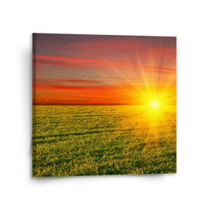 Obraz Západ slunce nad loukou - 110x110 cm