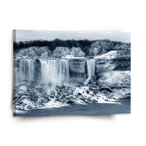 Obraz Černobílý vodopád - 150x110 cm
