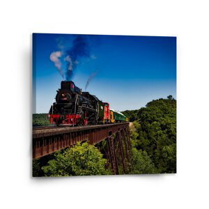 Obraz Vlak na mostě - 110x110 cm