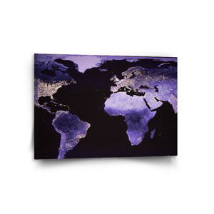 Obraz Světelná mapa světa - 120x80 cm