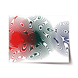 Plakát Dvoubarevná abstrakce - 90x60 cm