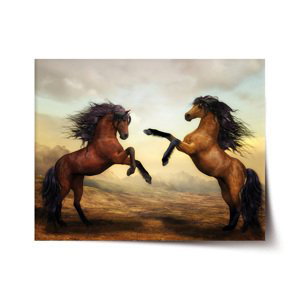 Plakát Vzpínající se koně - 90x60 cm