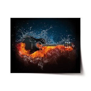 Plakát Ohnivá kytara - 90x60 cm