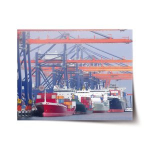 Plakát Lodě v přístavu - 120x80 cm