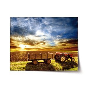 Plakát Traktor s vlečkou - 90x60 cm
