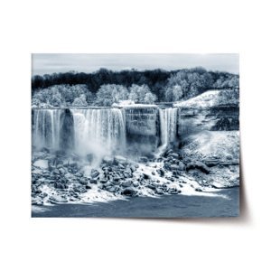 Plakát Černobílý vodopád - 60x40 cm