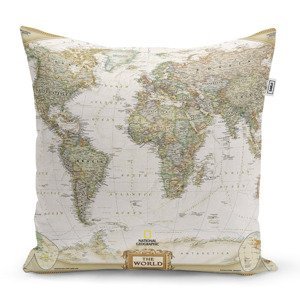 Polštář Mapa světa - 50x50 cm