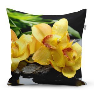 Polštář Žluté orchideje - 40x40 cm