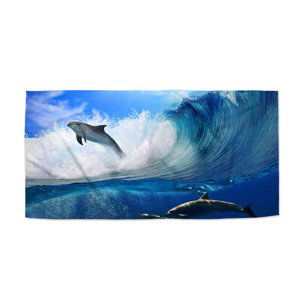 Ručník Delfíni ve vlnách - 70x140 cm